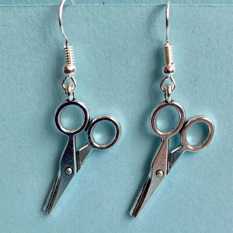 Scissor dressmaking hairdresser sewing dangler earrings Fun Funky Bespoke earrings Y2K Boho Style