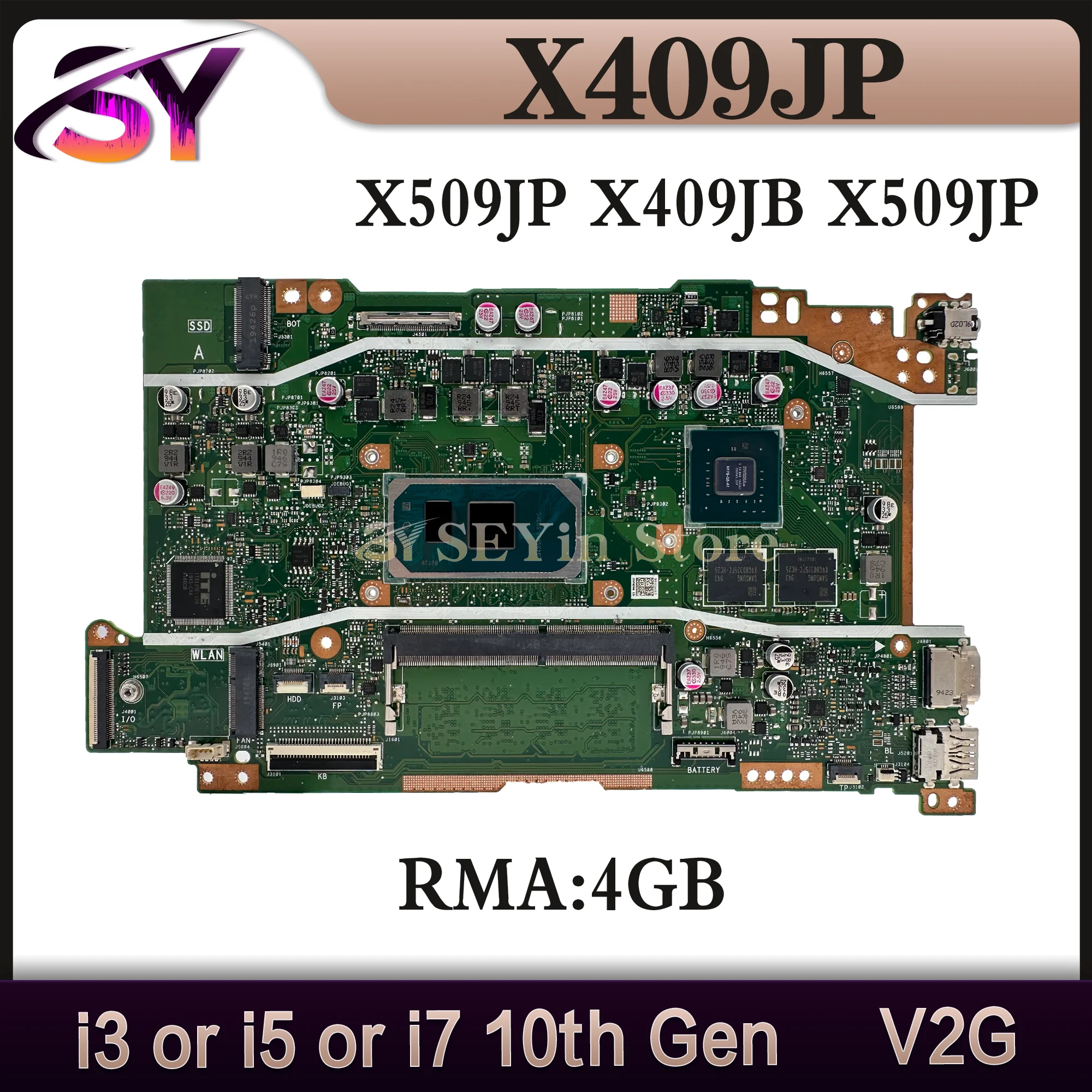 X409J Mainboard For ASUS P1510CJA X409JA X509JA X409JP X509JP X409JB X509JB R409J A409J F409J A509J F509J Laptop Motherboard