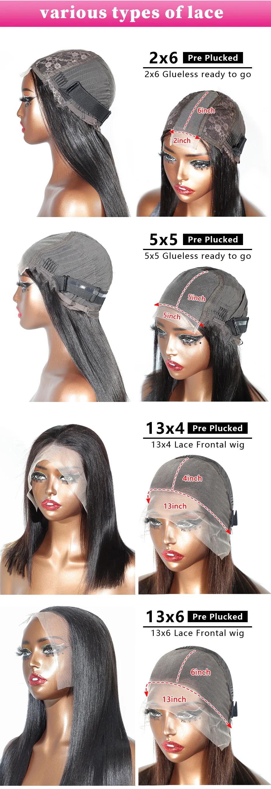 5x5 2x6 Ready to Go Glueless Wig 100% Human Hair Wig Raw Vietnamese 13x4 13x6 Transparent Lace Frontal Bob Wig 15A Bone Straight