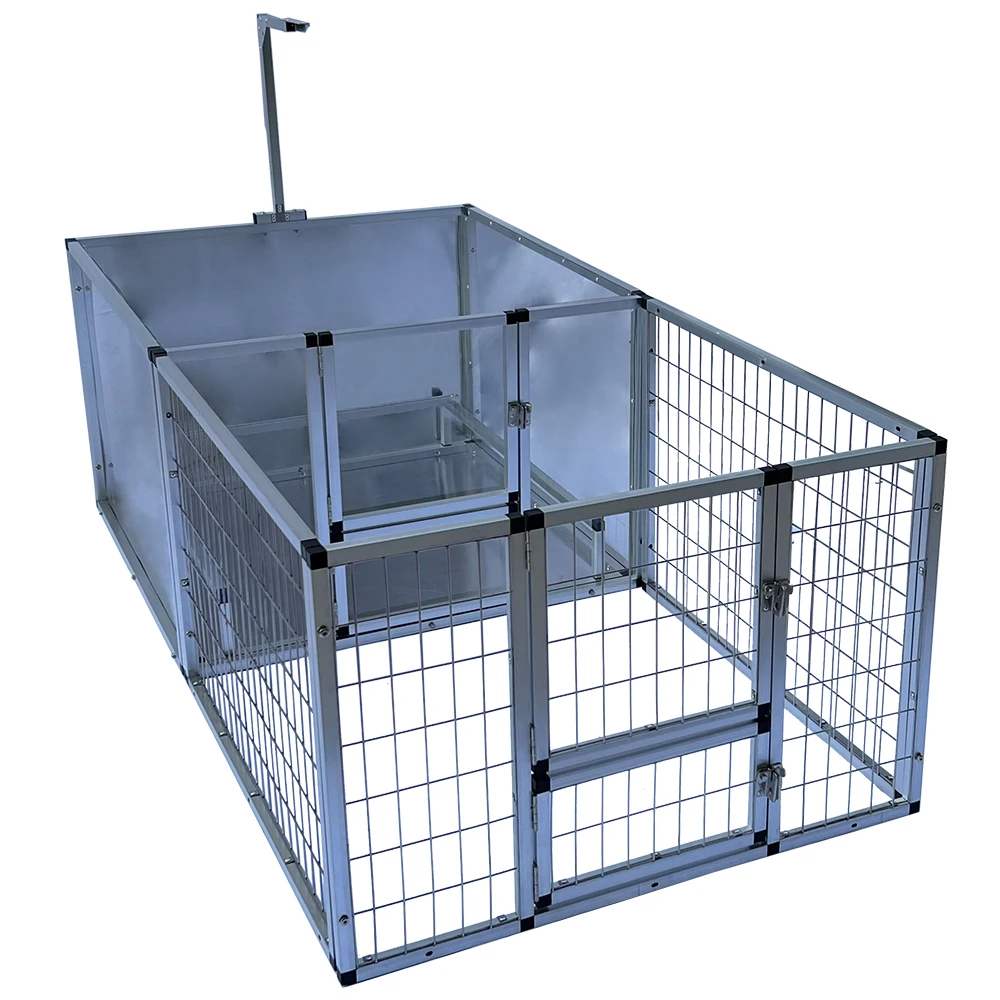 

DOOR Metal And Glass Puppy Whelping Box Large Aluminum Dog Elevated Whelping Box With Fence