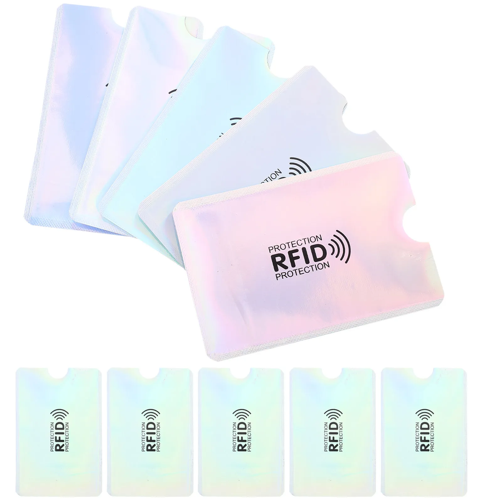 10Pcs Exquisite Workmanship Rfid Blocking Card Sleeves Slim Design Credit Bus Social Security Business Card Protector