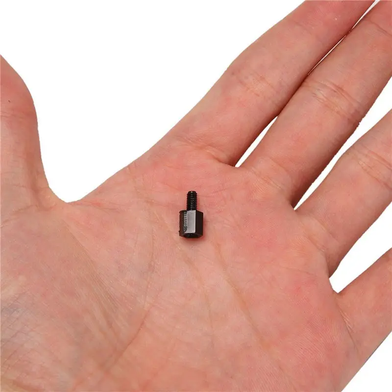 500X Motherboard Nylon Hex Standoff Threaded Spacer M3 Thread 6+6Mm Black-AT36