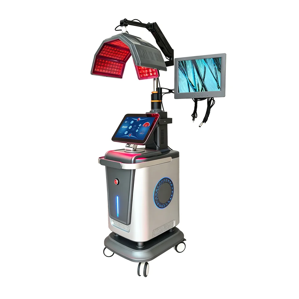 Multifunctional Newest Laser Hair Growth System Scalp Analyzer Hair Regrowth Massage Machine For Alopecia Areata Treatment - view 5