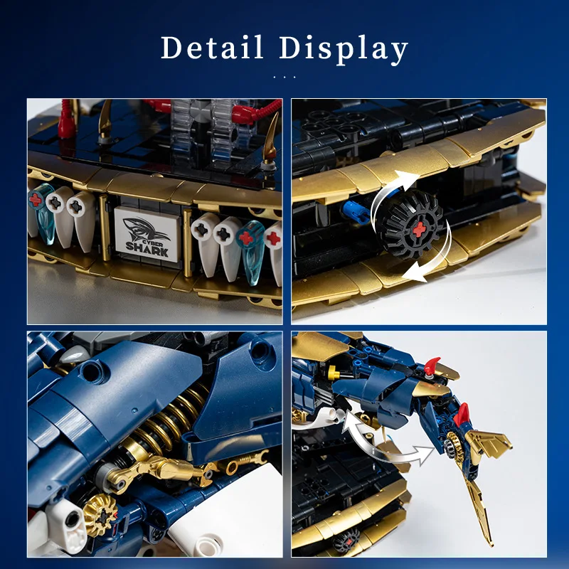 기계 상어 JD071 퍼즐 모델 바다 동물 빌딩 블록 어린이를위한 지능 개발 장난감