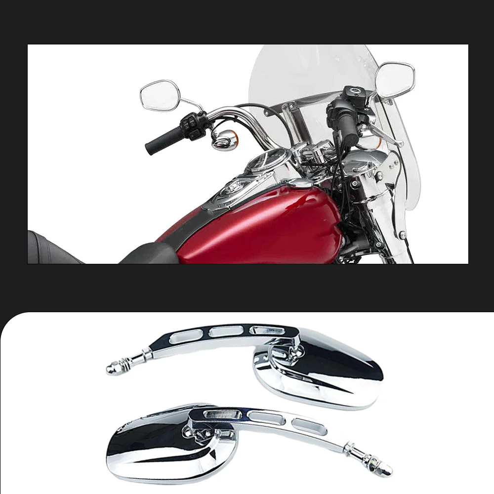 

Pair Motorcycle Rear Mirrors For Harley-Davidson Cross Dyna Fatboy Heritage Road Glide Rocker Sportster 1200 883 2007-2017