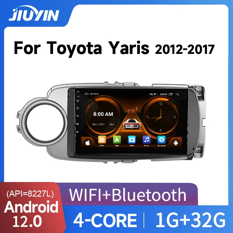 JIUYIN-Autoradio Android pour Toyota Yadditif, AI Voice, 2 Din, Carplay, Limitation de la voiture, GPS, Autoradio, 2012, 2013, 20014-2017