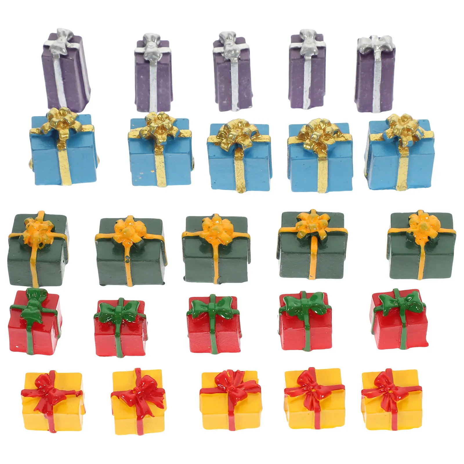 

25 шт. Детализированные миниатюрные подарочные коробки из смолы для интерьеров кукольных домиков, миниатюрный домашний декор, материалы для рукоделия, реалистичные миниатюрные украшения