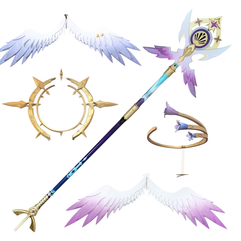 

Robin Honkai Star Rail Costume Weapon Game Accessories Cosplay feather Headwear Flower Halo Prop Hairpins Halloween Party Staff