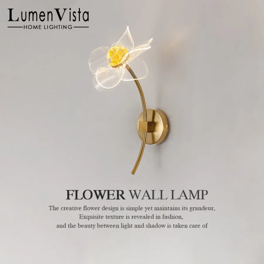 Imagem -01 - Nordic Criativo Flor em Forma Led Lâmpada de Parede Luz de Leitura Moderna Simples e Luxuoso tv Quarto Fundo de Cabeceira nordic criativo flor em forma led lampada de parede luz de leitura moderna simples e luxuoso tv quarto fundo de cabeceira 01
