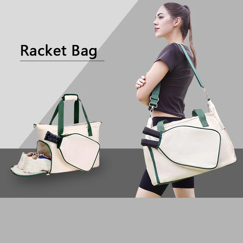 

1pcs Women's Pickleball Bag Tote with Shoe Compartment Portable Paddle Storage And Accessories Gift for Pickleball Players
