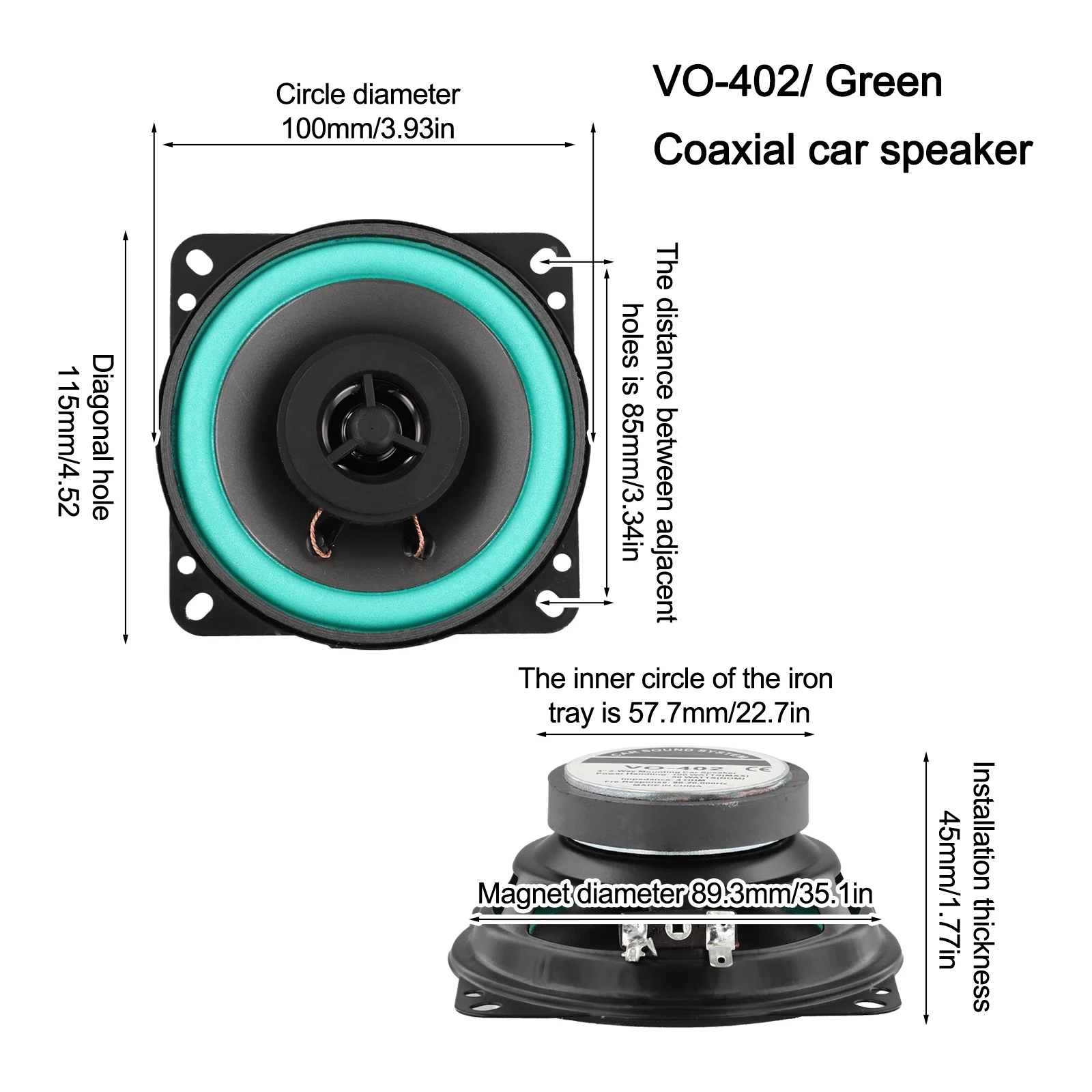 

Stereo Music Speaker Car Audio Speaker Iron 1x 4 5 6.5inch Accessory Black Green Car Interior Replacement Part
