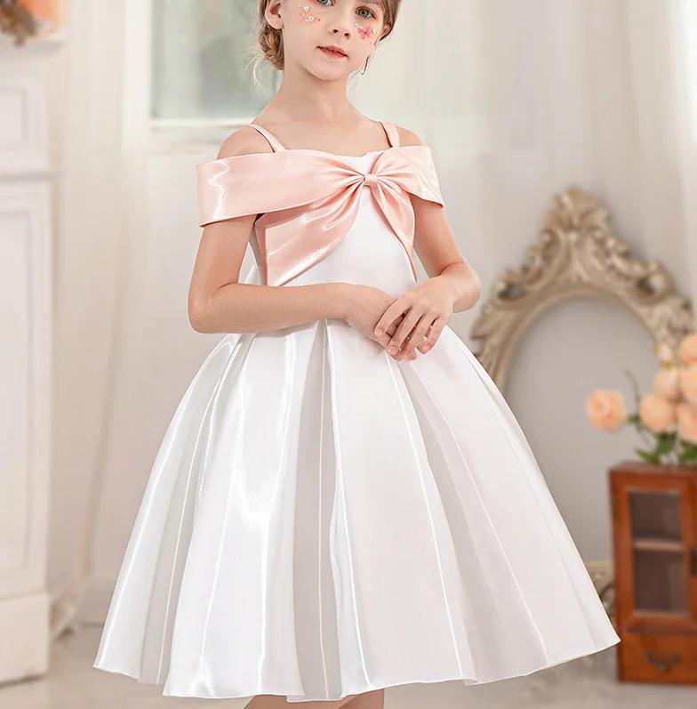 Retail New Baby Girls Boutique Flower Dress, Princess Kids Elegant Party Birthday Dress Holiday  3-7T