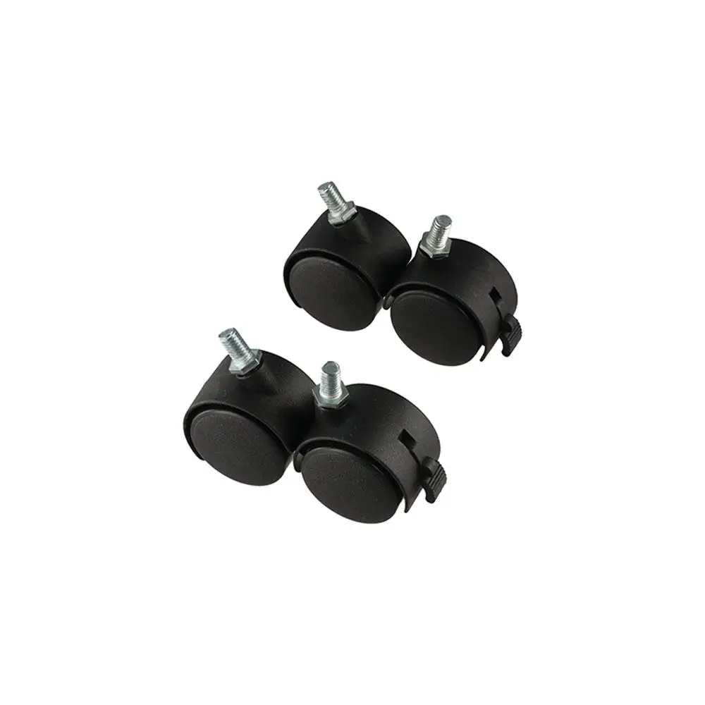 4Pcs Nylon For Industrial Furniture Trolley with Brake Plate M8 Screw Office Chair Caster Roller Furniture Caster Chair Wheel