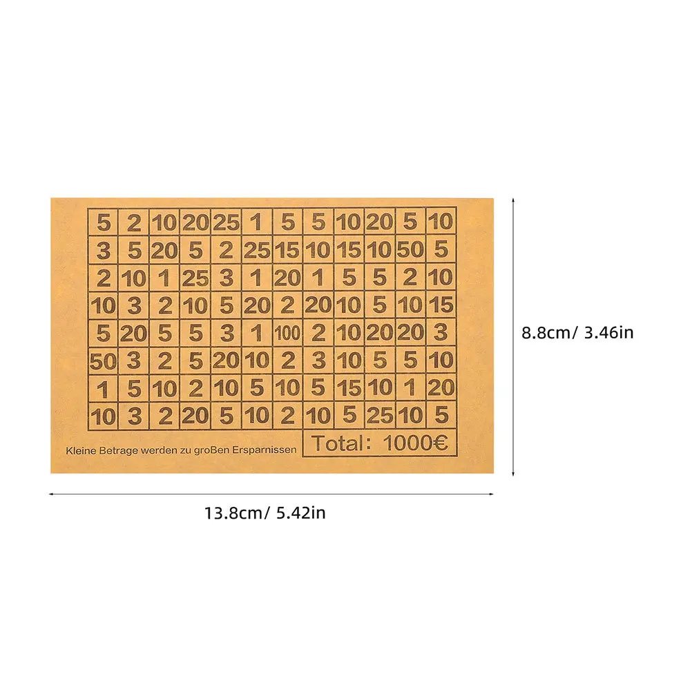 50pcs Euro économie autocollant 5000 Beige numéroté banque d'argent étiquettes pour budgétisation suivi décalcomanie tirelire boîte caisse organisateur