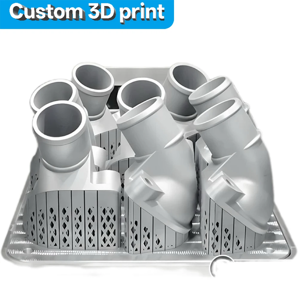 Custom SLM Metal 3D Printing Service Aluminum Alloy Elbow Pipe Fitting Rapid Prototype Custom Hollow Pipe Part Precision Machine