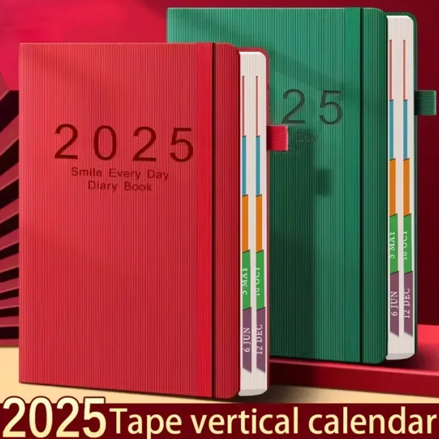 

2025 New Plan: 400 page Calendar Log, Self discipline Check in Time Management, One page per day, 365 day Plan Office