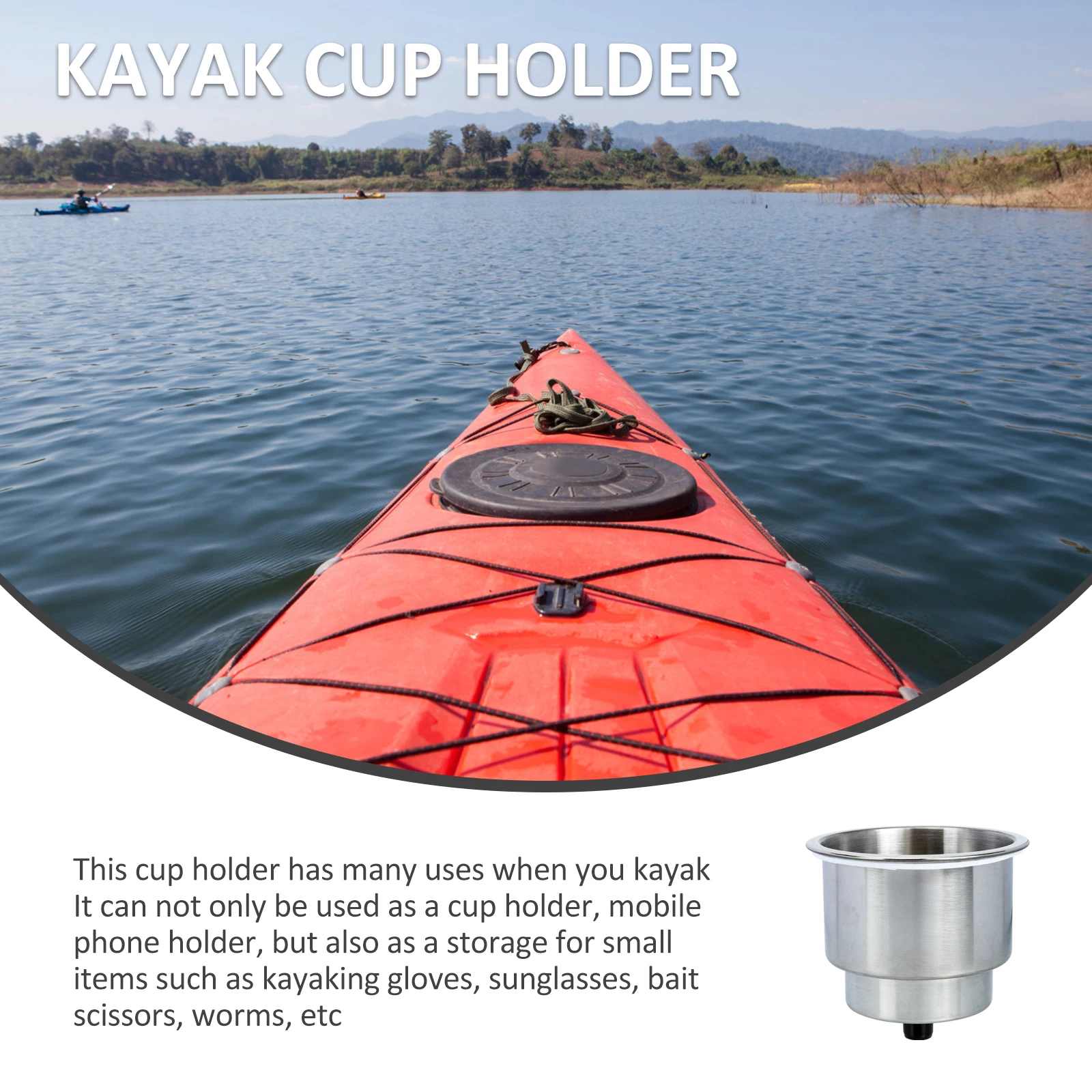 

Stainless Steel Cup Holder Multi function Bottle Storage Professional Drink Accessory Kayak Durable Practical Car Interior