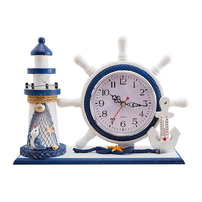 

Living room clock, living room bedroom with pen holder desk clock, wooden multi-function silent desk clock