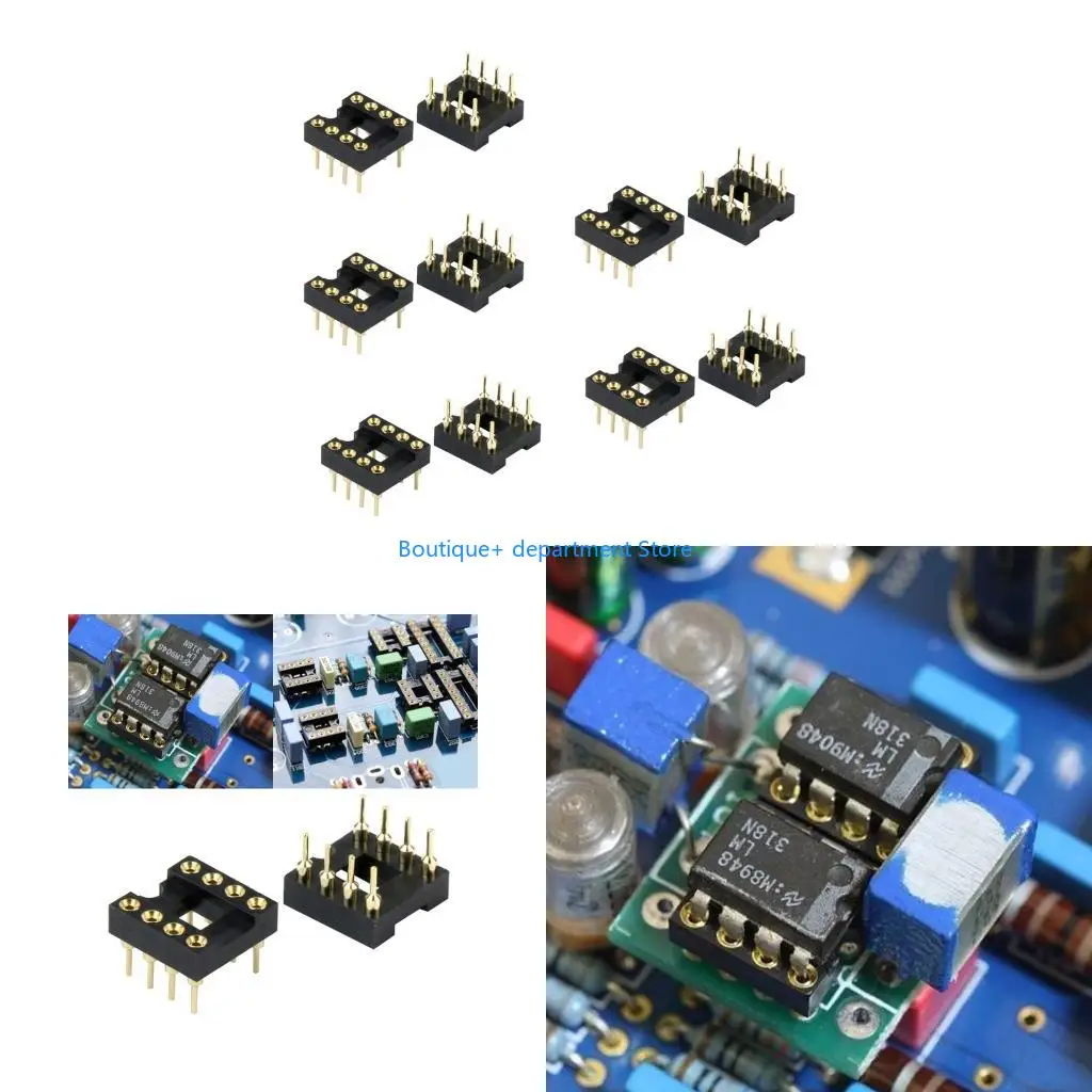 E1PD Universal DIP8 IC Socket Compatible for LM358 TL072 8pin Chip For Engineers Laboratories And Student DIY Projects