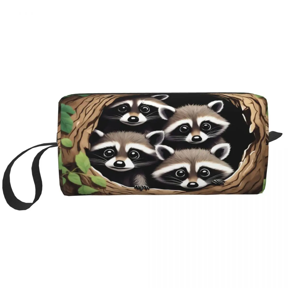 Custom Travel Funny Raccoon Toiletry Bag Kawaii Cosmetic Makeup Organizer Women Beauty Storage Dopp Kit Box