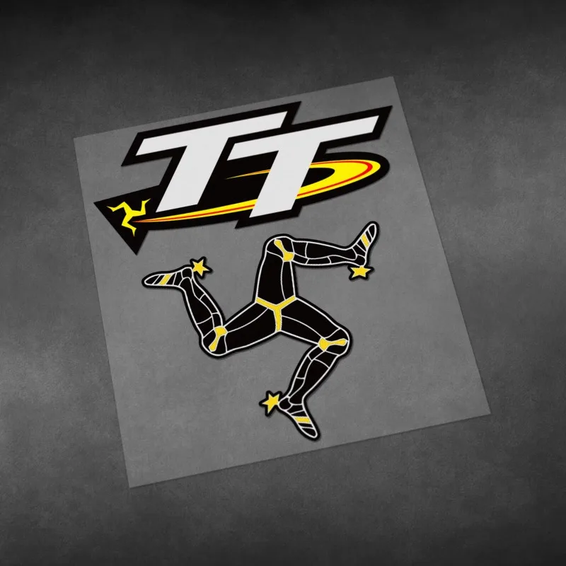

2Pcs TT Logo Reflective Waterproof Decals Motorcycle Body Helmet Modification Pegatinas High Quality Vinyl Car Racing Stickers