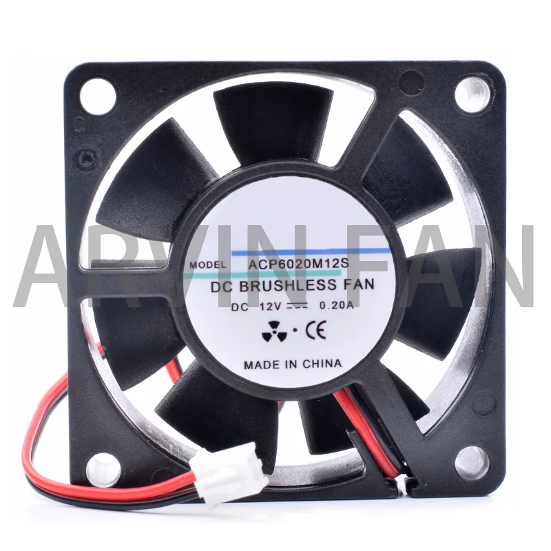 

Brand New Original ACP6020M12S 6cm 60mm 60x60x20mm 6020 12V 0.20A Charger Power Supply 2 Line Cooling Fan