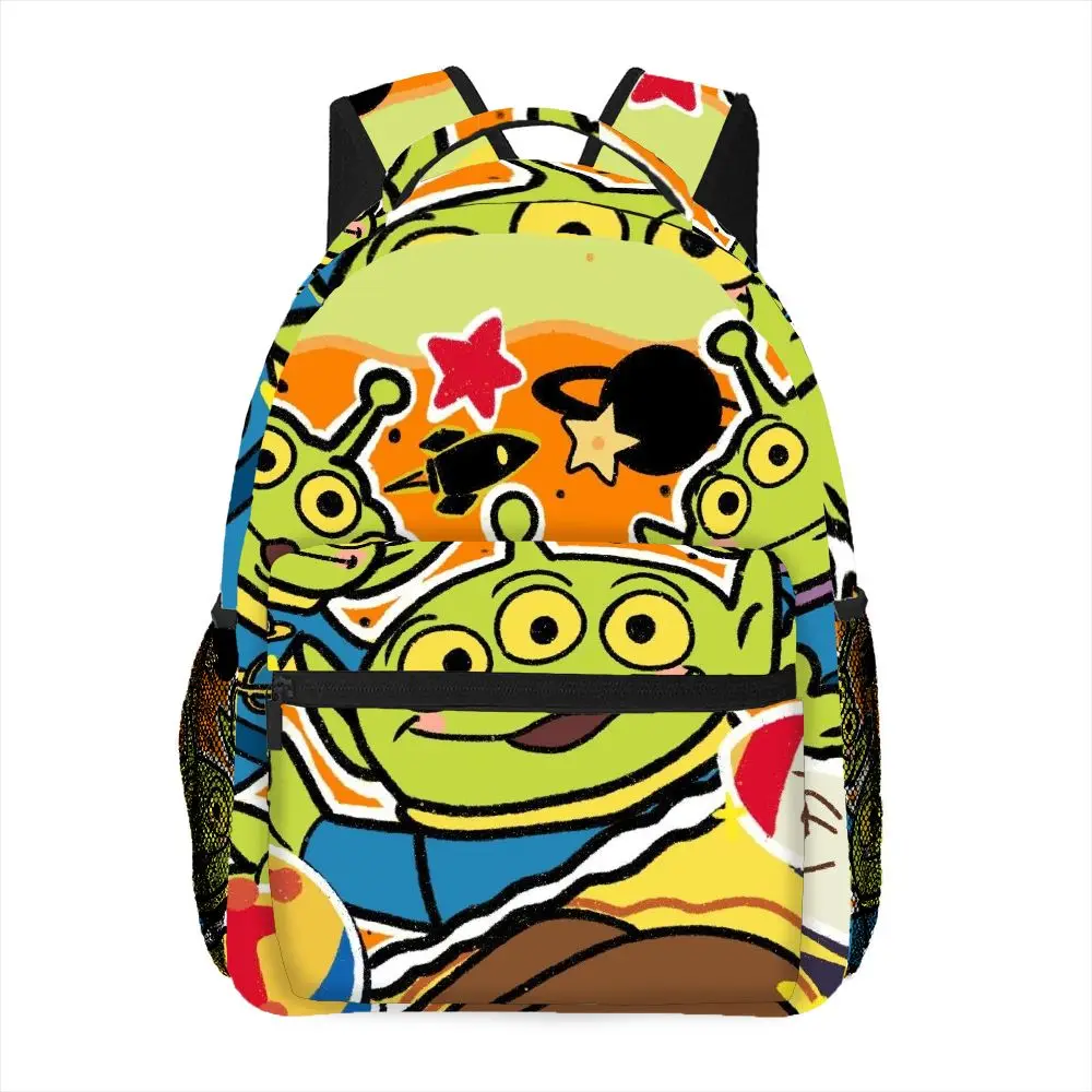 

1pc Toy Story Alien Pattern Printed Backpack, adjustable shoulder strap, essential for daily commuting and leisure