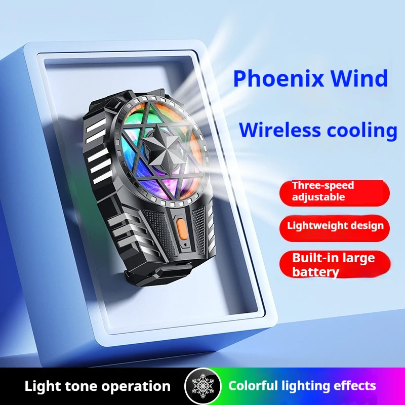 Mobile Phone Radiator with RGB Light Phone Gaming Radiator 3 Speed Adjustable Snap-On Cooling Fan for Outdoor Vlog Mobile Gaming image 2