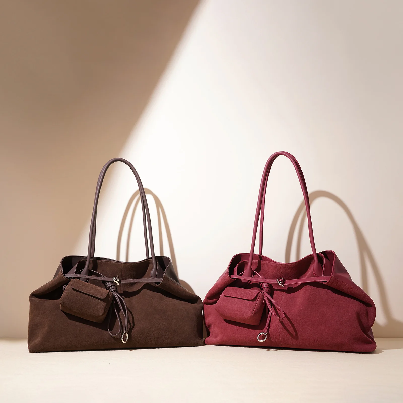 Women Commuting Shopping Handbags 2025 Winter Christmas Wedding Tote Bag Suede Leather Spacious Underarm Single Shoulder Pack