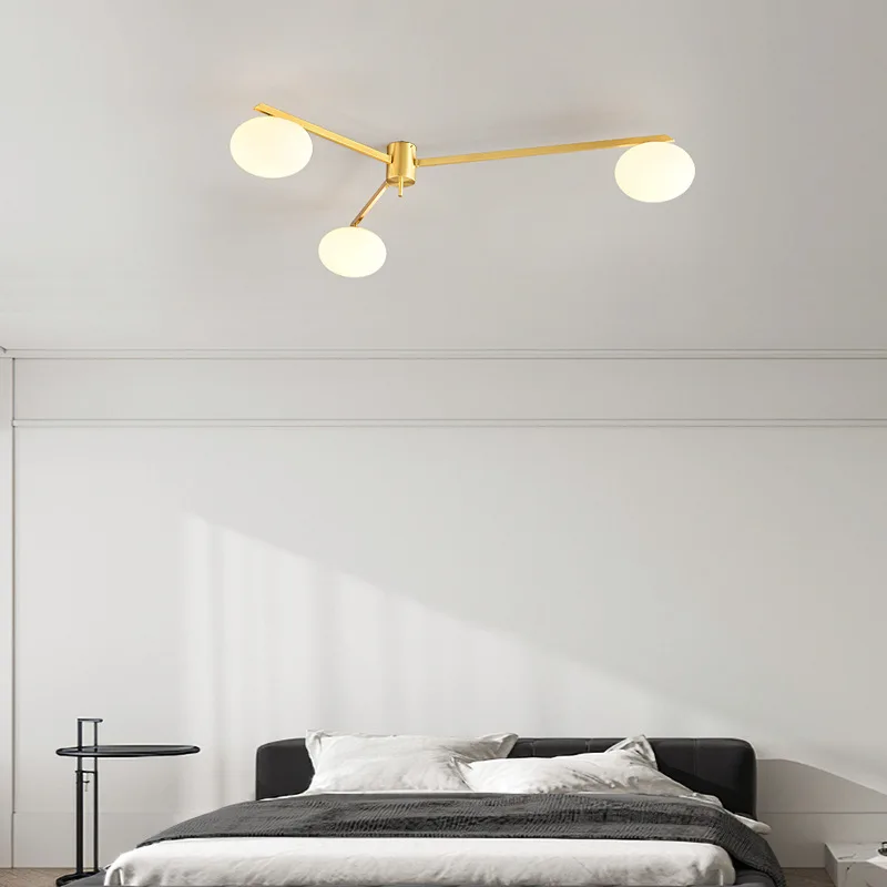 Pebble Glass Ceiling Lamp Brass Suspension G9 Bulb Hanging Light Bedroom Living Dining Room