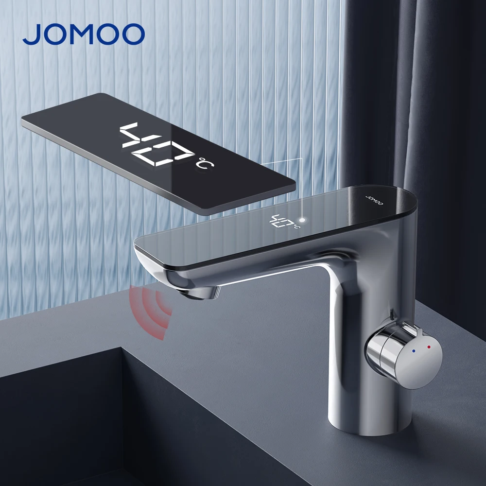 JOMOO Luxury Touchless Bathroom Basin Mixer Taps Dual Sensor Digital Display Faucet Mixer Automatic Water Switch Faucet