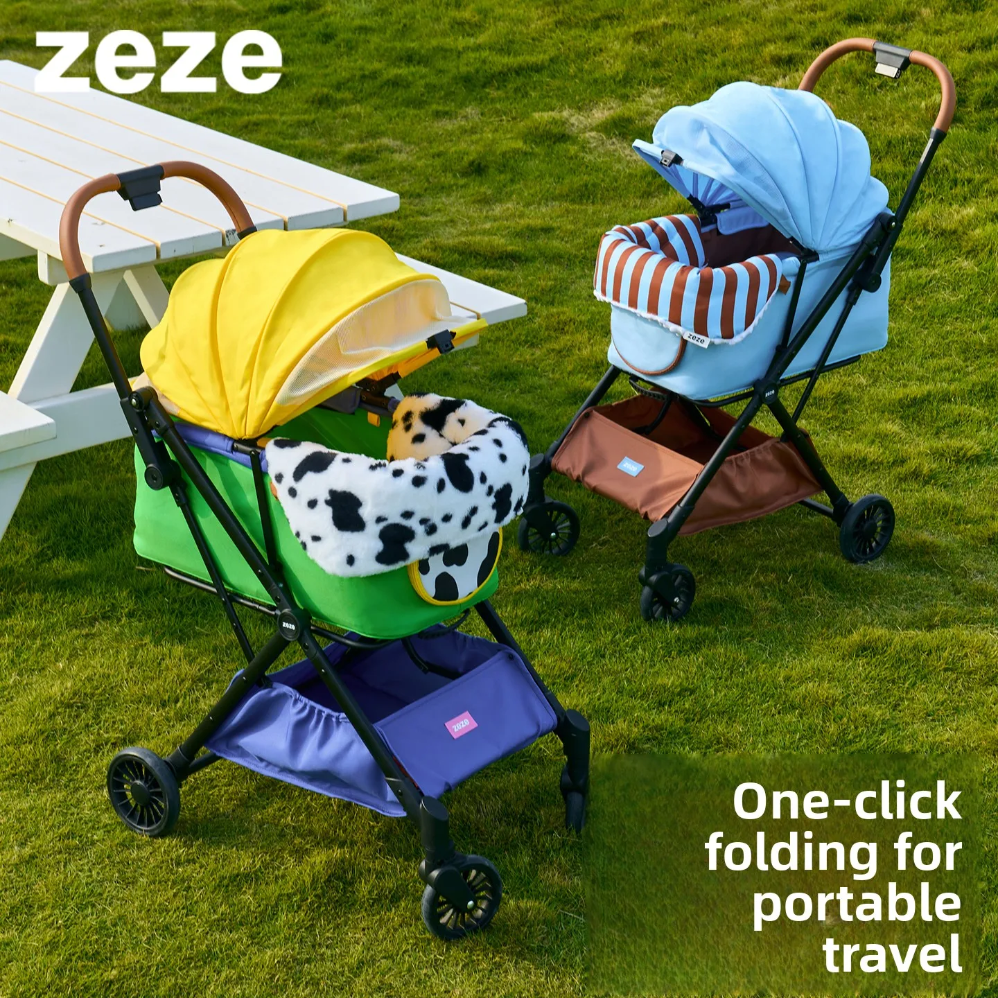 Pet stroller, dog outing, lightweight, foldable trolley, cat and puppy travel stroller, pet car