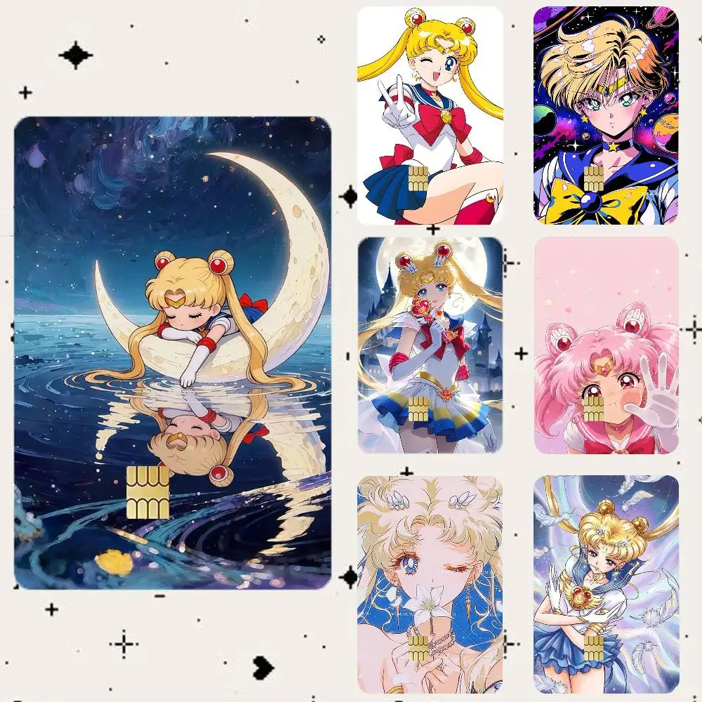 Sailor M-Moon Waterproof Bank Card Sticker Skin for Credit Debit Chip Cards Decorative Cover Film