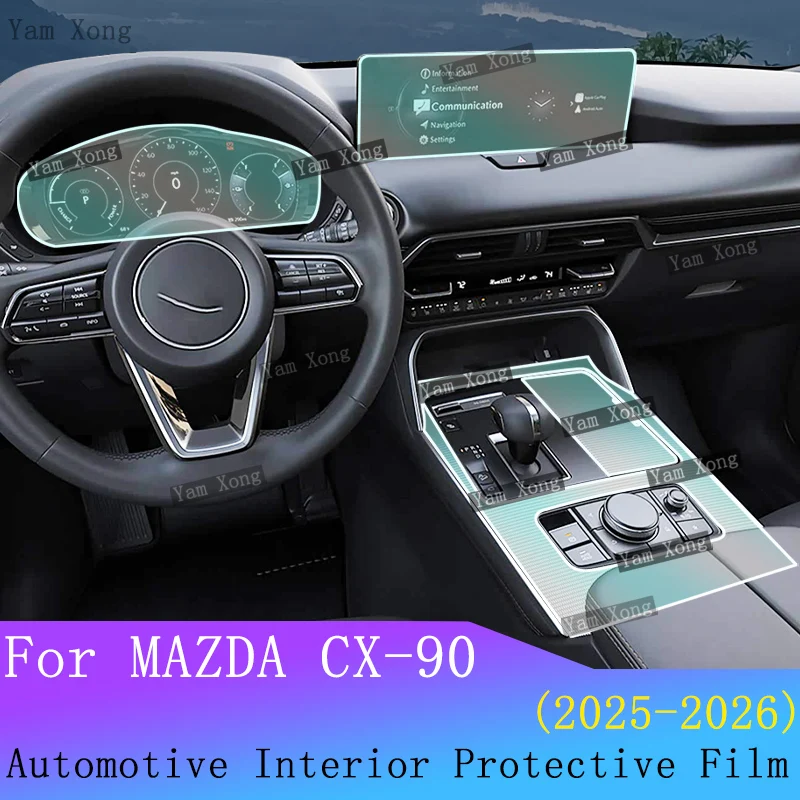 

For Mazda CX-90 2025 Car interior Film suit Navigation screen Protection Sticker Gear Panel TPU Transparent Anti-scratch Films