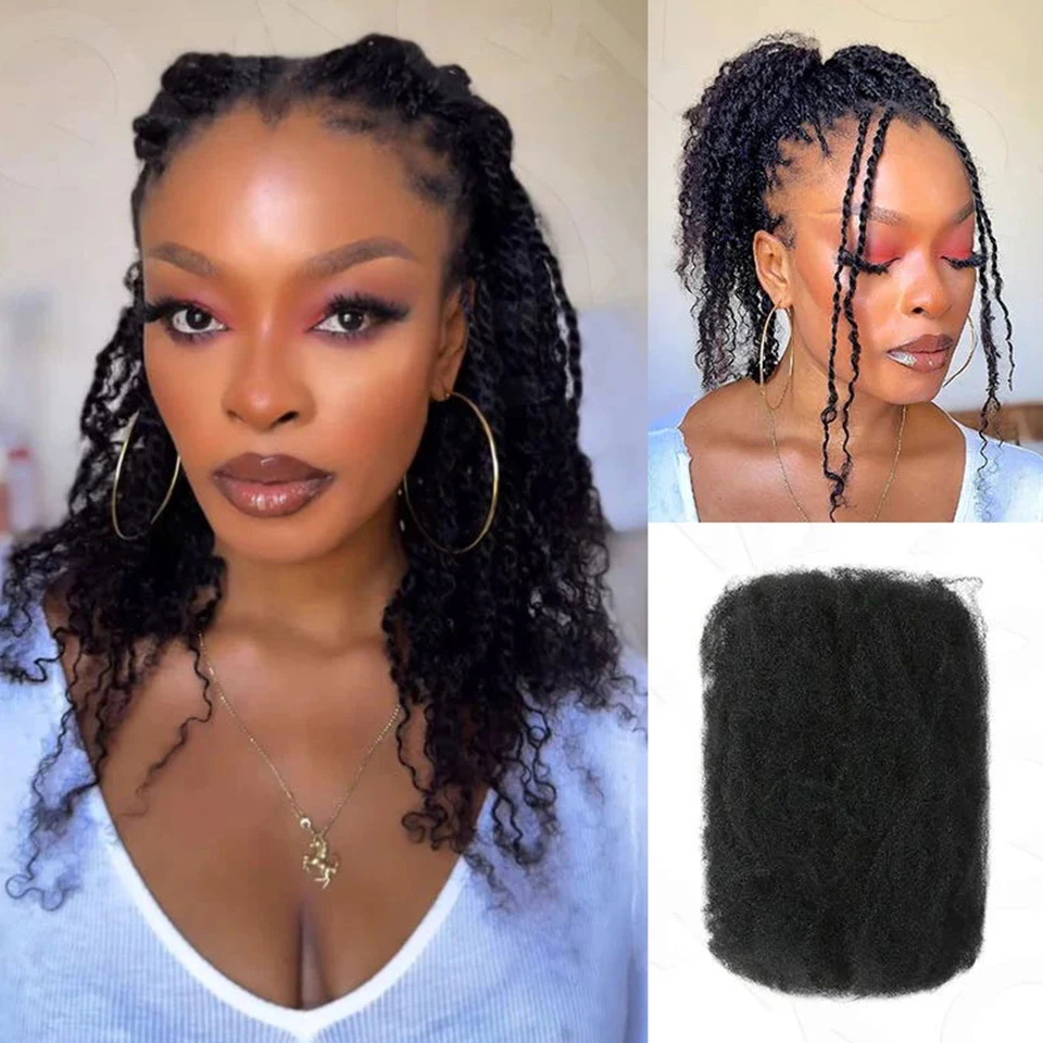 Wysokiej jakości najlepsze Afro Kinky Bulk Hair for Braiding Mini Twist Hair QVR 100% Human Hair Afro Kinky Bulk for Protective Stylles