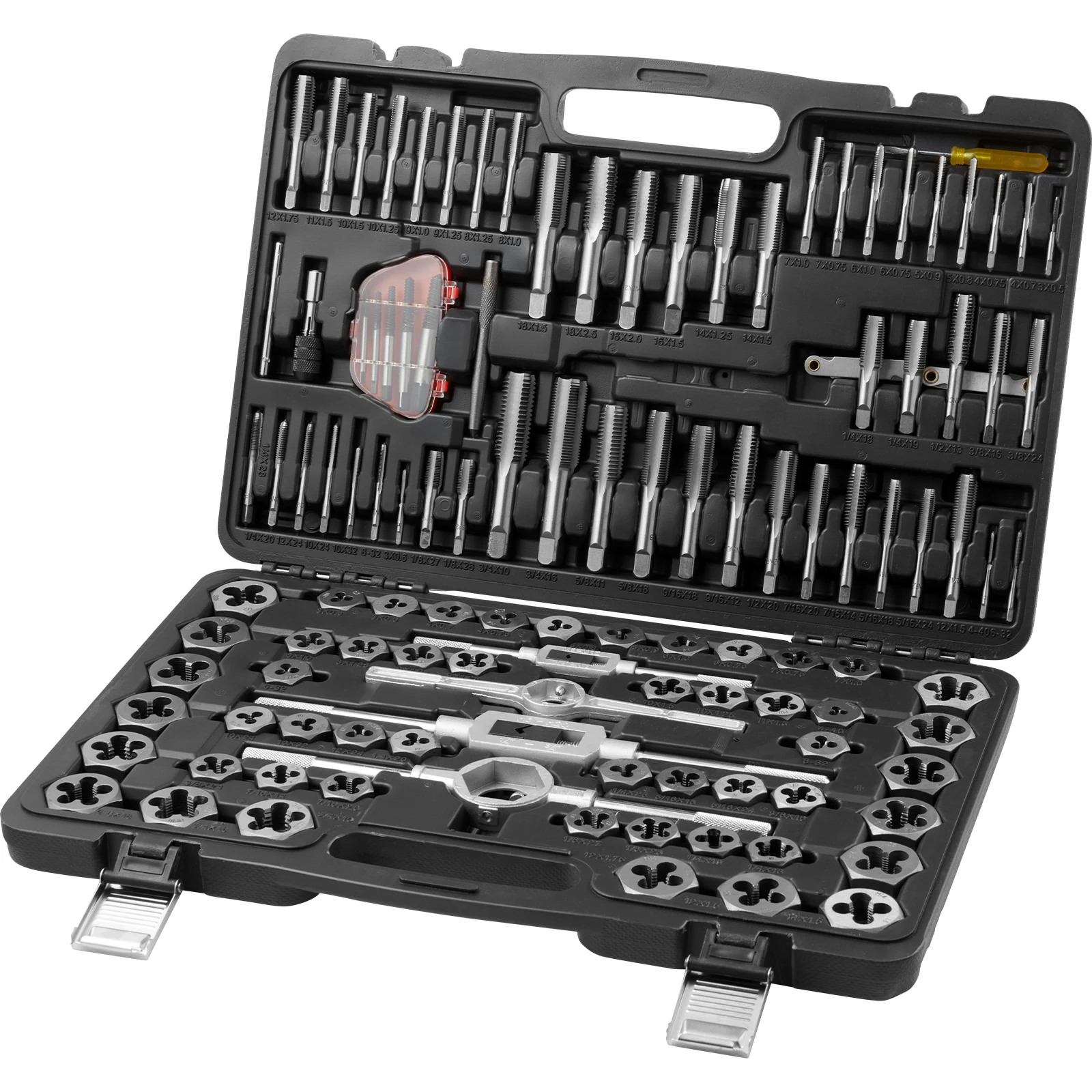 VEVOR Tap and Die Set 116pcs  Metric and SAE Size, Bearing Steel Essential Threading Tool for Cutting External Internal Threads