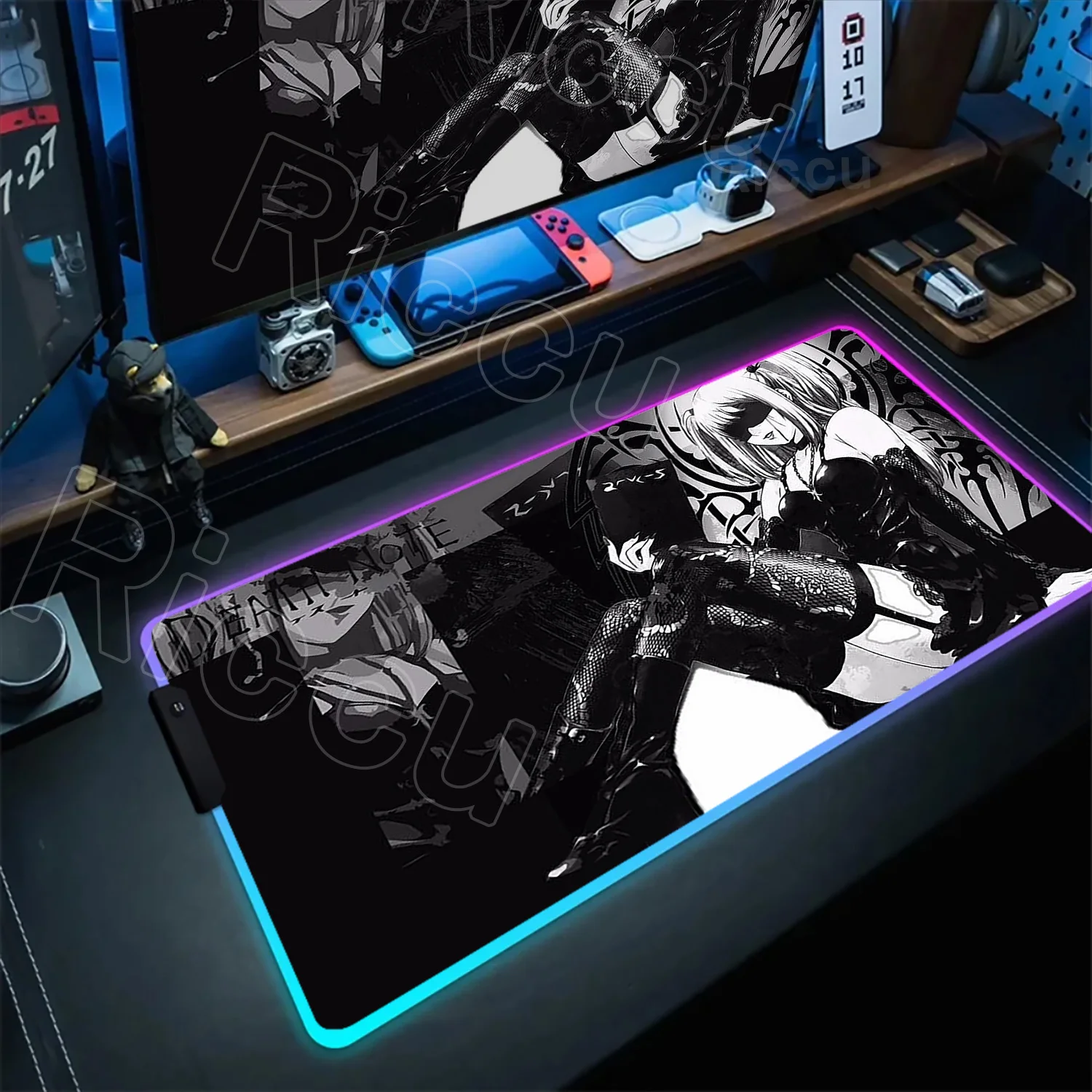 

RGB Mouse Pad Hot Anime Death Note Comic Mousepad Hot Selling Keyboard Pad Hot Selling Non-slip Desktop Laptop Gaming PC Deskmat
