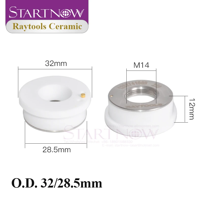 Startnow Raytools Empower 섬유 절단기 예비 품목을위한 본래 레이저 세라믹 D32mm 레이저 머리 분사구 홀더