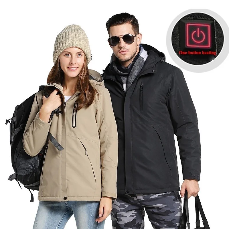 

Outdoor Men Women Winter Usb Heating Thick Cotton Jacket Hiking Waterproof Windbreaker Camping Trekking Climbing Tactics Coats