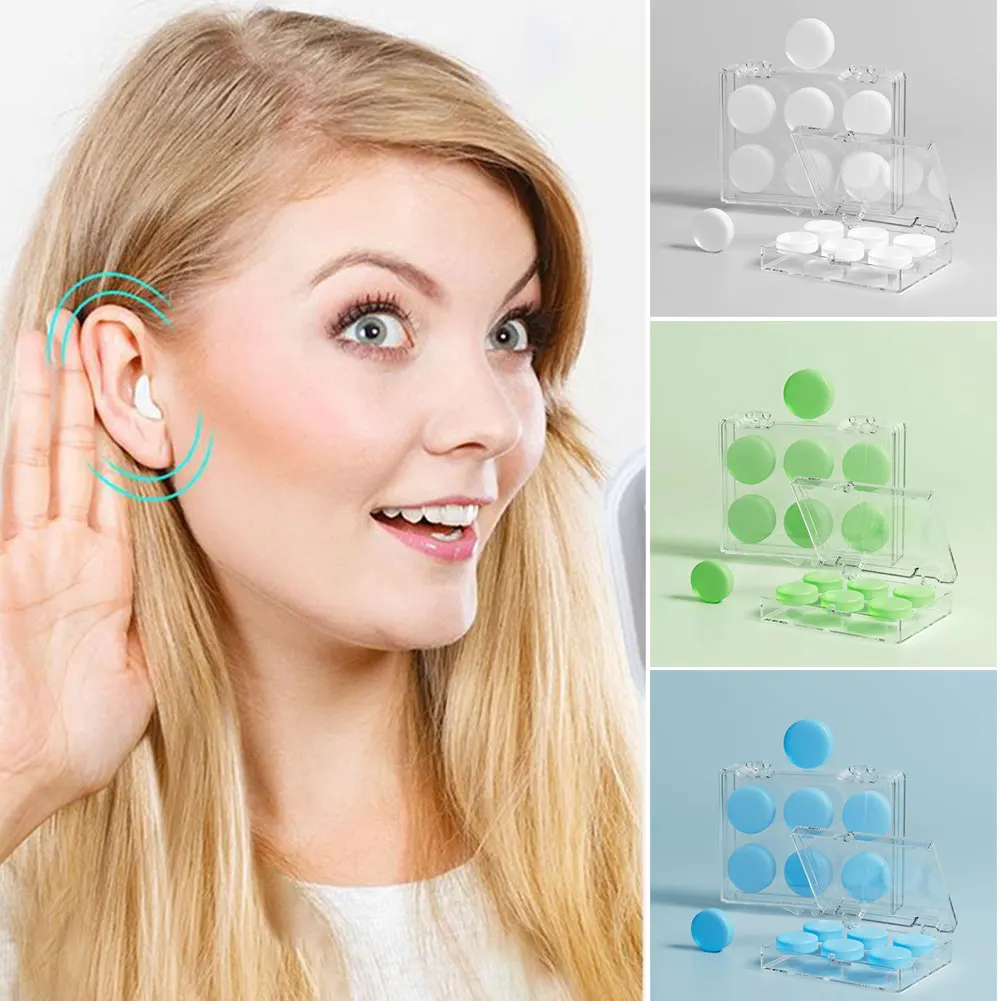 

6Pcs Silicone Ear Plug Reusable Silicone Wax Earplugs Swimming Moldable Earplugs Noise Reduction Cancelling Sleeping Protection