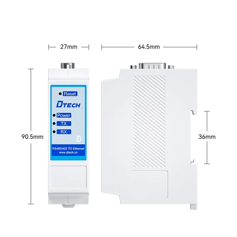 DTECH Industrial Stable Serial Port Device Servers Tcp/ip Converter RS232 to Ethernet with DNS DHCP Gateway Function
