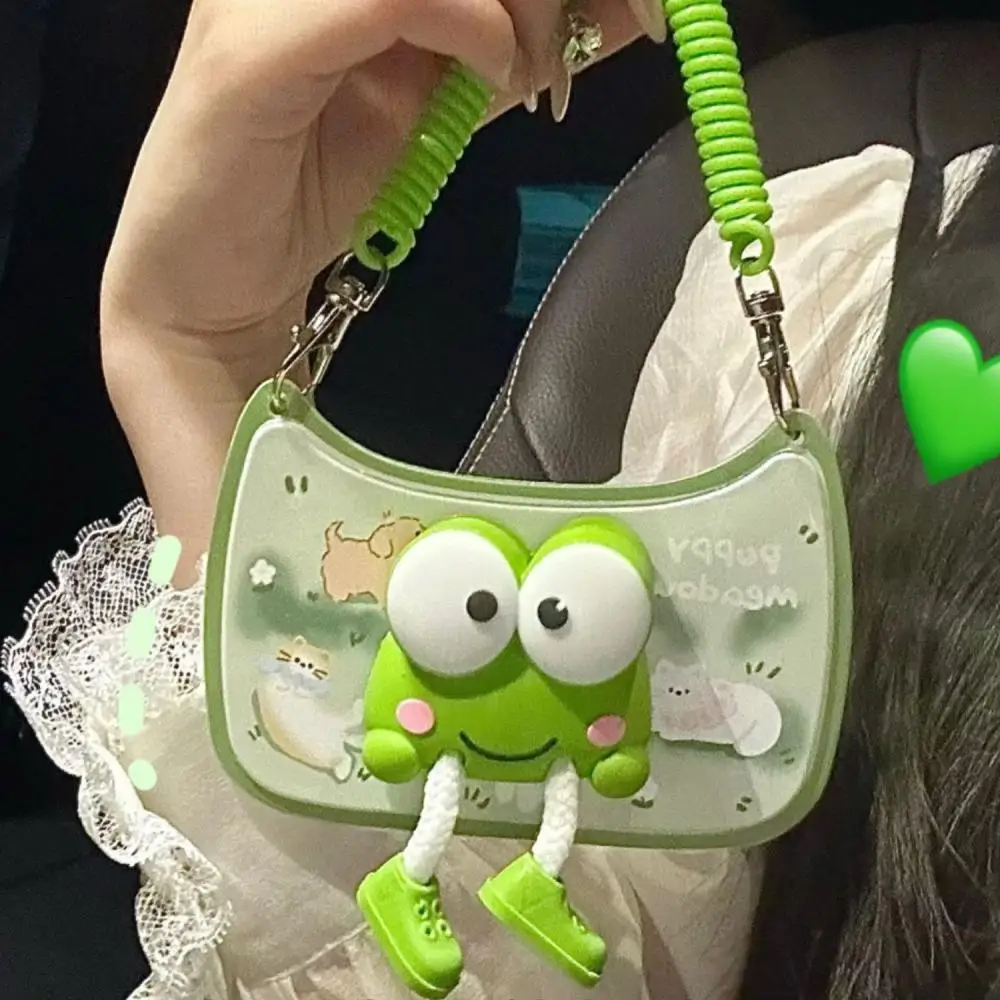 Kero Kero Keroppi Handbag shape Hanging rope Campus Card Subway card Work card protect set decorate Key buckle Bag decoration