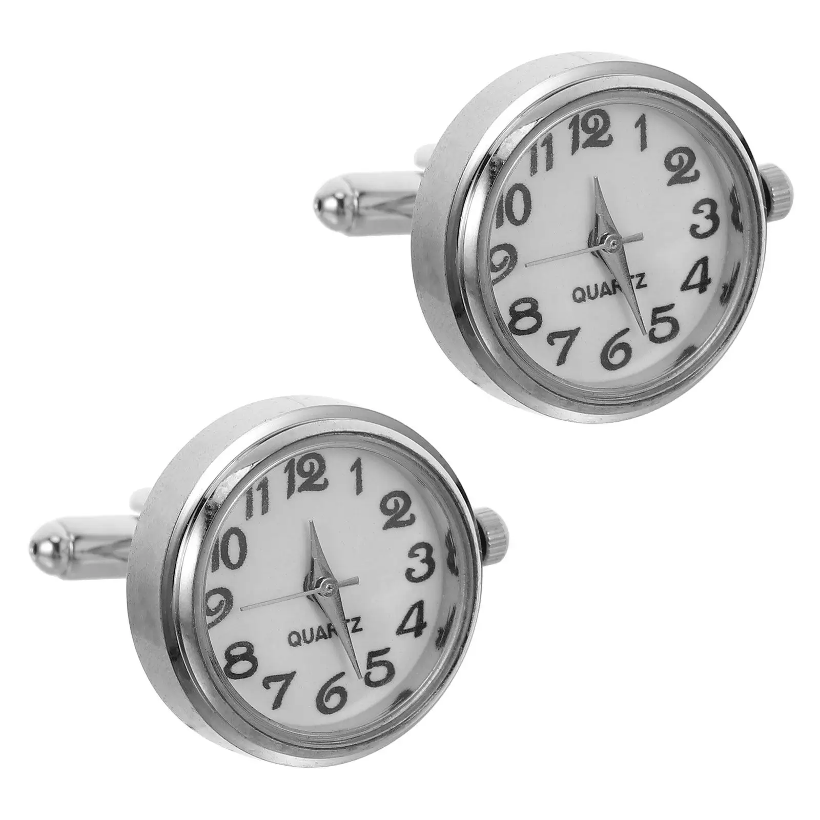 2Pcs Mechanical Watch Sleeve Cufflinks Creative Shirt Cuff Buttons for Men Formal Business Wedding Special Occasion