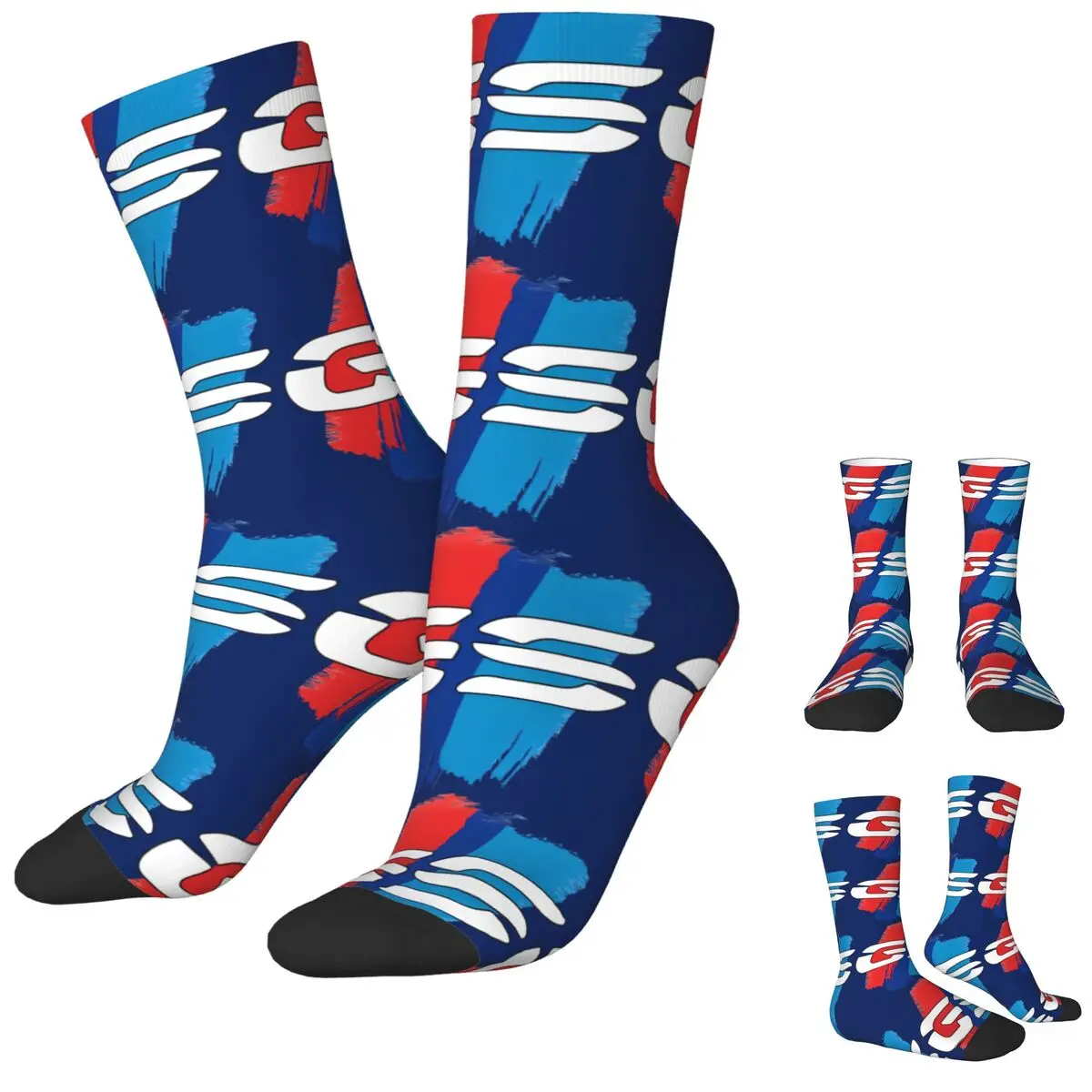 Funny GS Motor Racing Basketball Socks Polyester Crew Socks for Unisex Sweat Absorbing