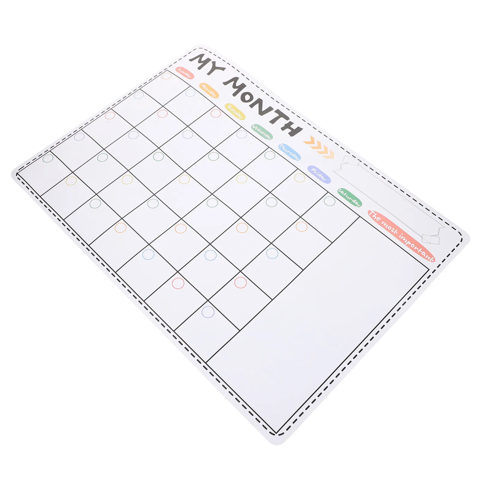 

Magnetic Whiteboard for Fridge High Gloss Magnetic Plan Board Household Schedule Note Monthly Message Board Dry Erase Calendar