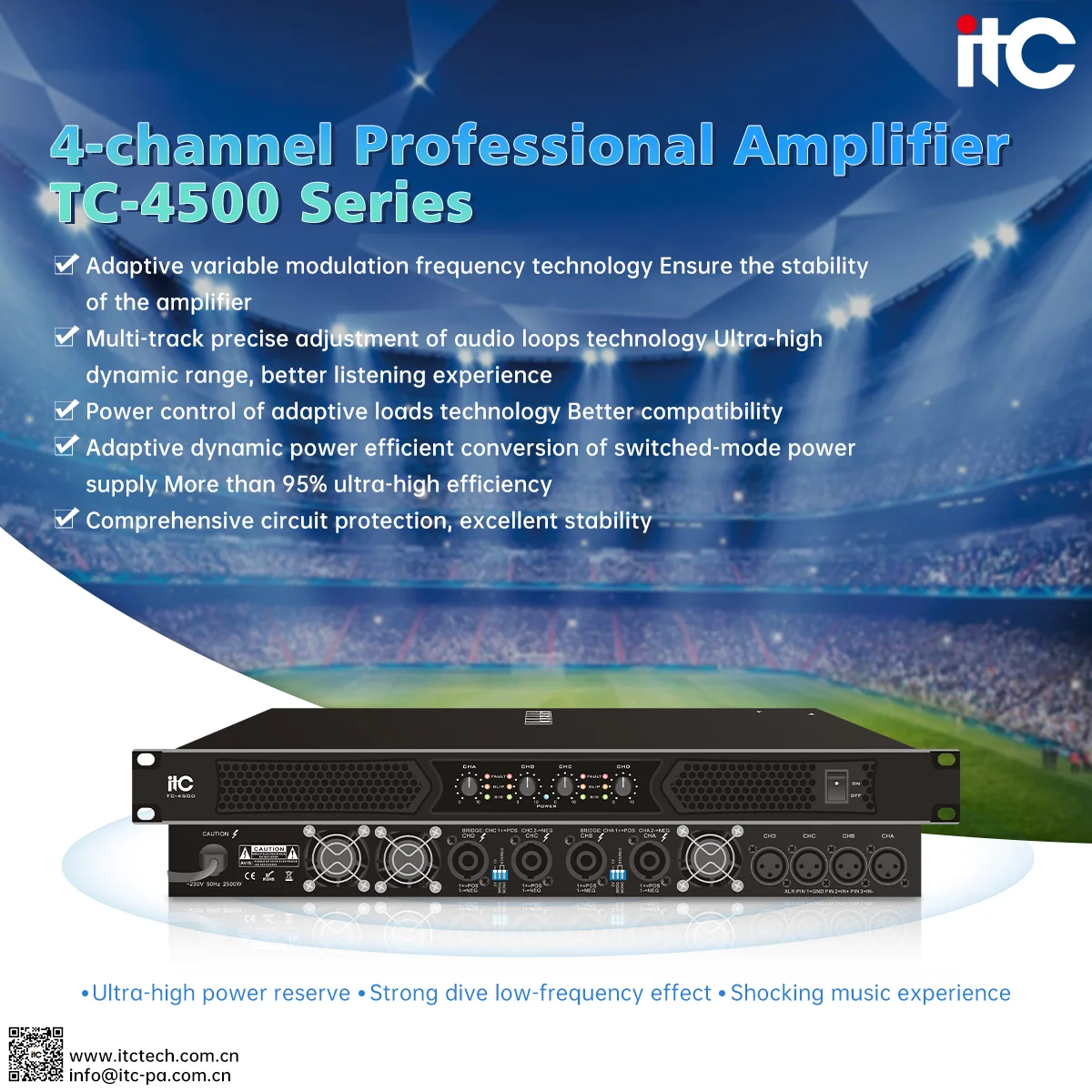 New Professional Audio Amplifier 4-channel Professional Amplifier TC-4500 Series Professional Digital Amplifier