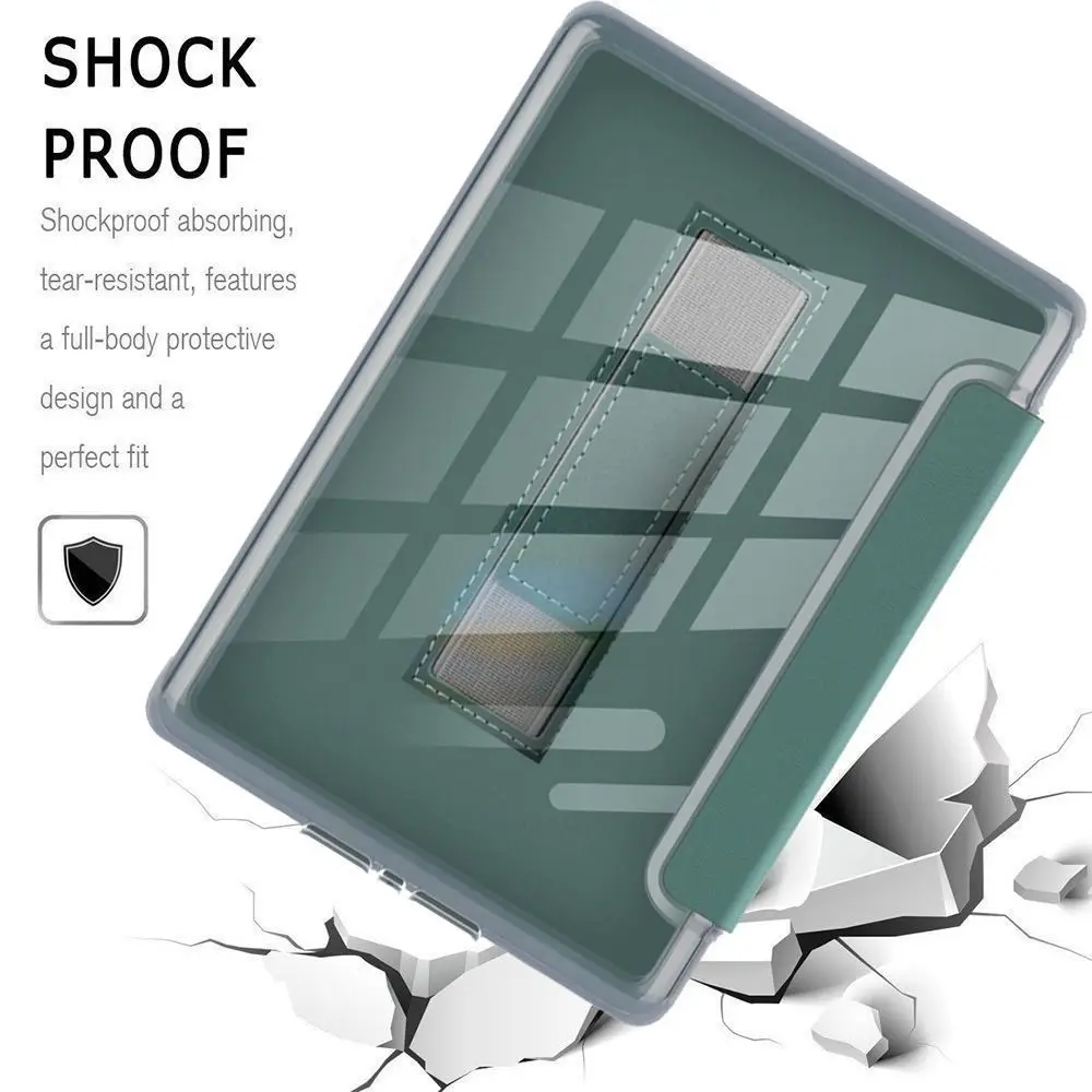 Caso de suporte de mão auto wake/sleep acrílico volta escudo protetor claro para kindle paperwhite 12th gen/colorsoft 2024 7 polegada
