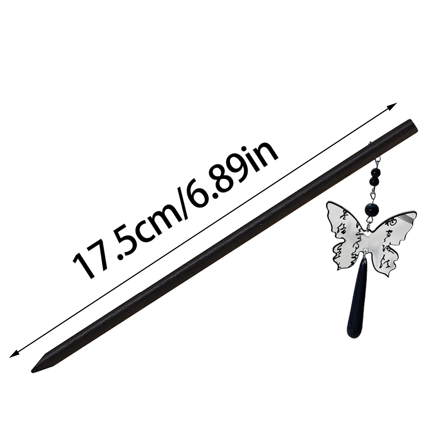 New Fashion Hair Clips Chinese Style Calligraphy Butterfly Tassel Hairpin Women Wood Hair Sticks Chopstick Shaped Hairpin