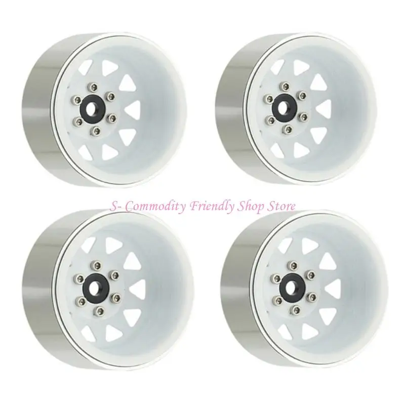 

85AE 4PCS Wheel Rims Beadlock Hub Set with 10 Spokes for 1/10 Remote Control Car Toy