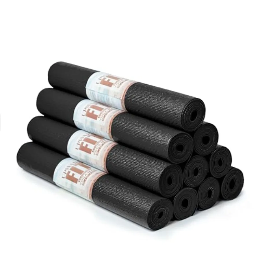 

10 Pack Economy Yoga Mat 68 x 24 Non Slip Exercise Mat 3mm Thick Gym Mat Bulk Non Toxic Yoga Mats for Home Workout and Studios
